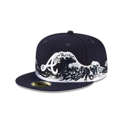 Atlanta Braves Gorra | New Era MLB Wave 59fifty Fitted Cap Mexico - Azules